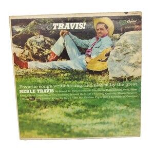 Vintage 1962 Merle Travis Travis! Country Music LP Vinyl Record 1960s Favorites